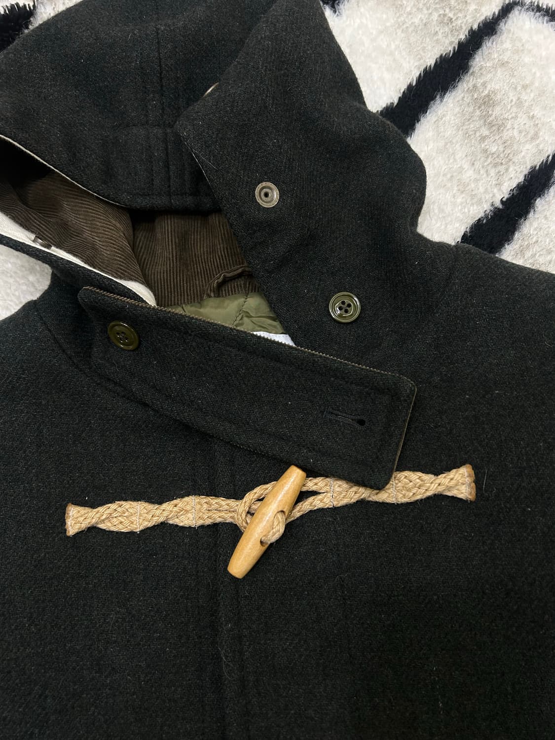 [S]에스피오나지 울 하프 더플코트/카키 상품이미지4