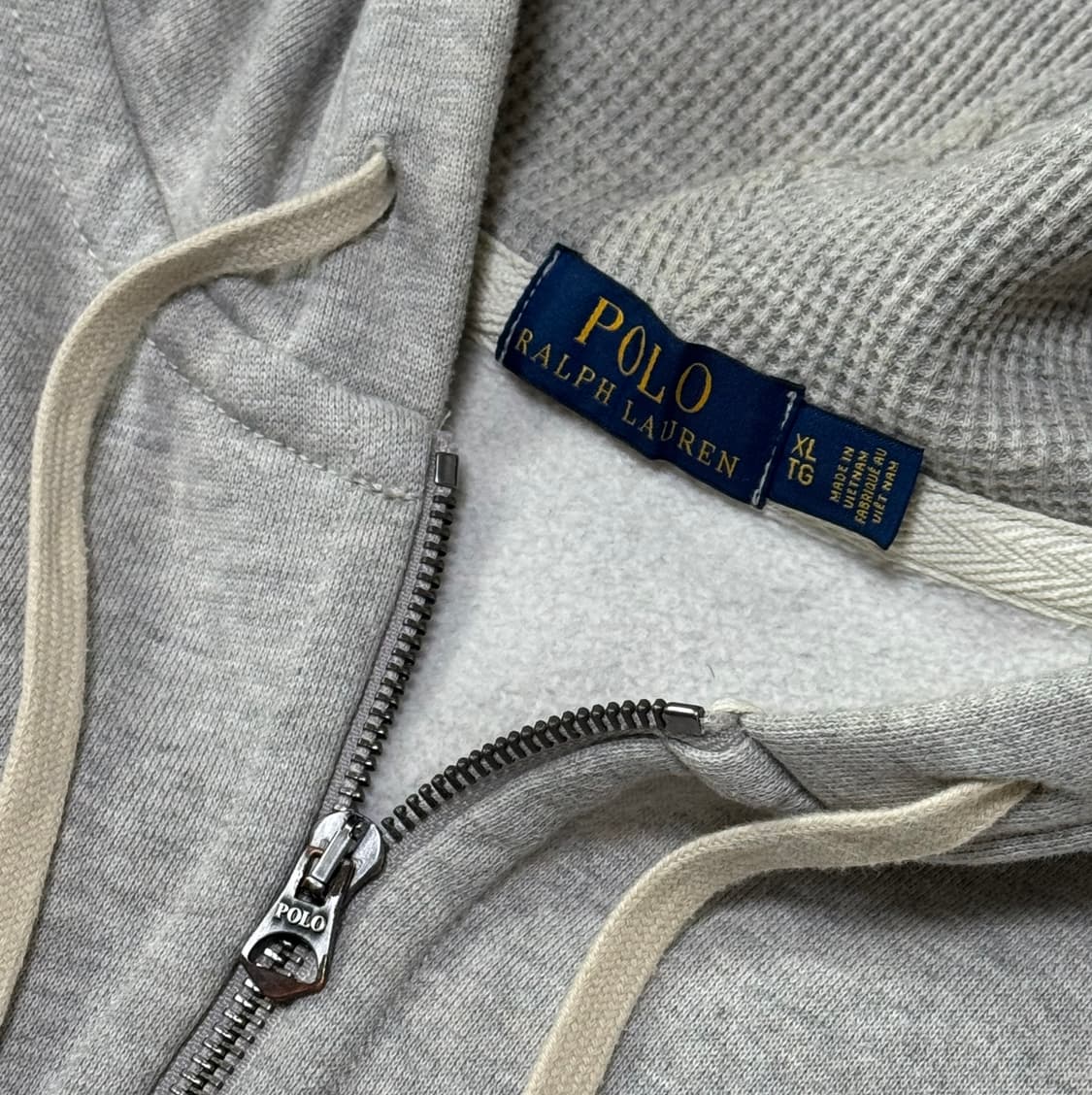 폴로 그레이 기모 후드집업 상품이미지3