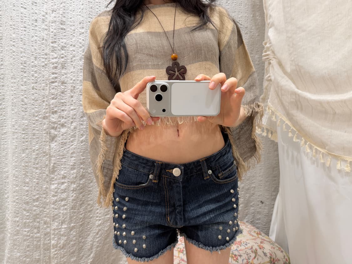 stud point denim shorts 상품이미지5