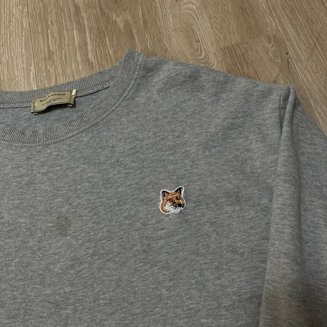 메종키츠네 폭스 헤드 자수로고 그레이 맨투맨 XL/105 상품이미지3