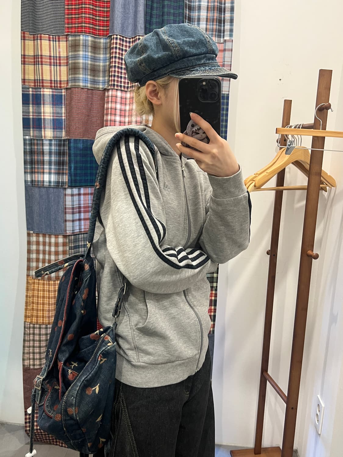 아디다스 그레이 블랙 후드집업 상품이미지3