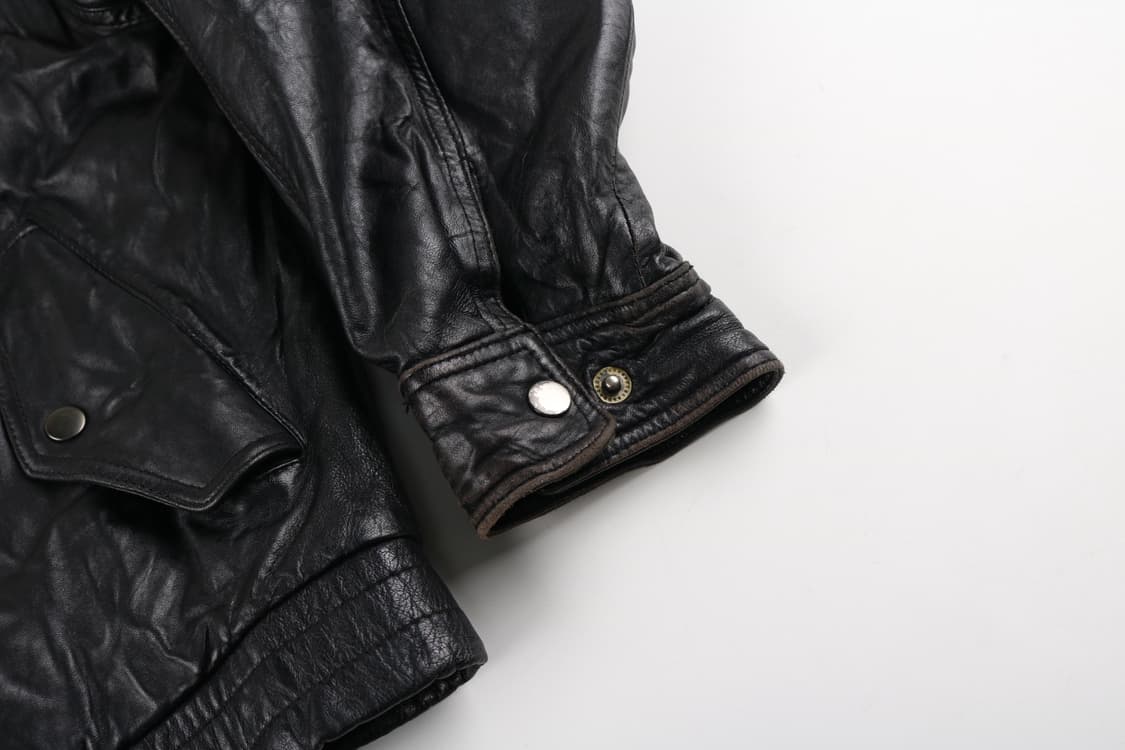 [M] 90s 빈티지 재팬 양가죽 오버핏 블루종 자켓 상품이미지2