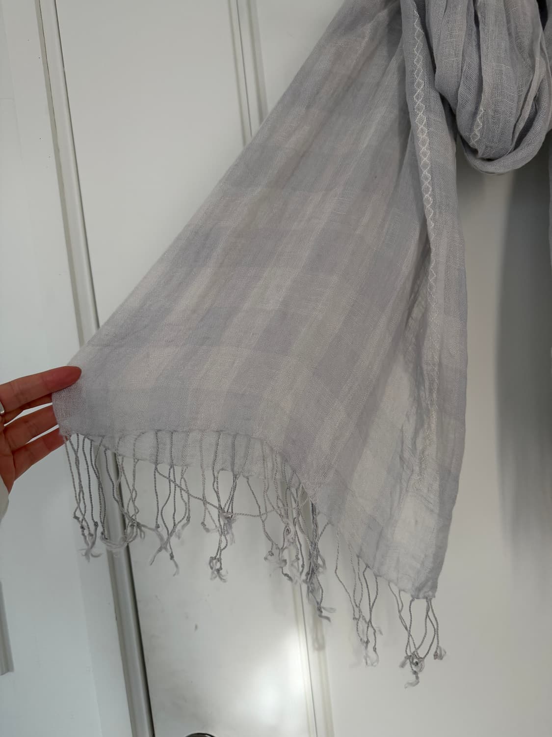 일본빈티지 모리 하구미 그레이 롱스카프 상품이미지6