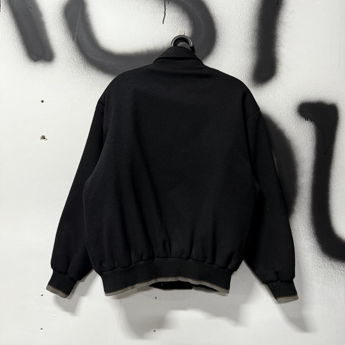 VTG 빈티지 내피 탈 부착 울 혼방 카라 퀼팅 봄버 자켓 상품이미지2