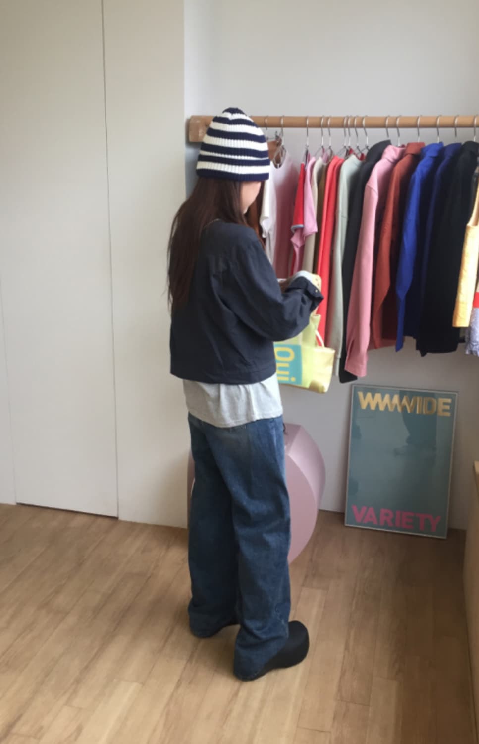 하우유 카라 코튼 자켓 네이비 상품이미지3