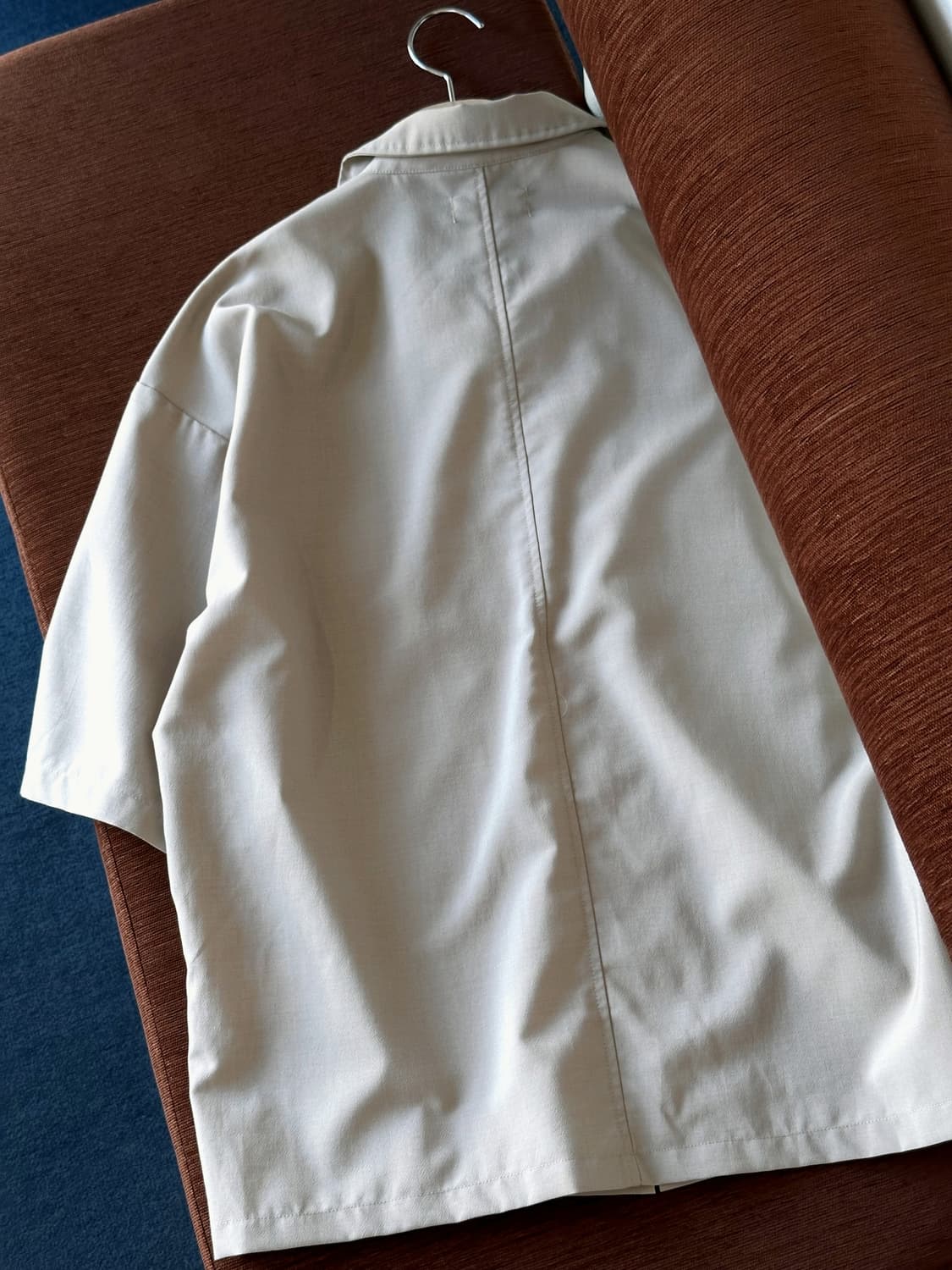 Linen touch light poly open collar shirt 상품이미지10