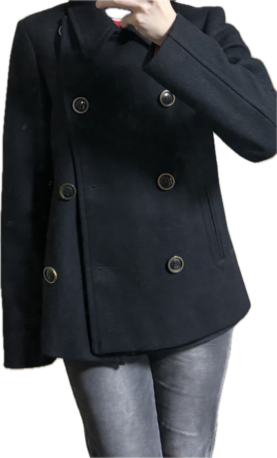 어깨 핏 최고….) 블랙 더블 버튼 카라 자켓 코트 빈티지 상품이미지3