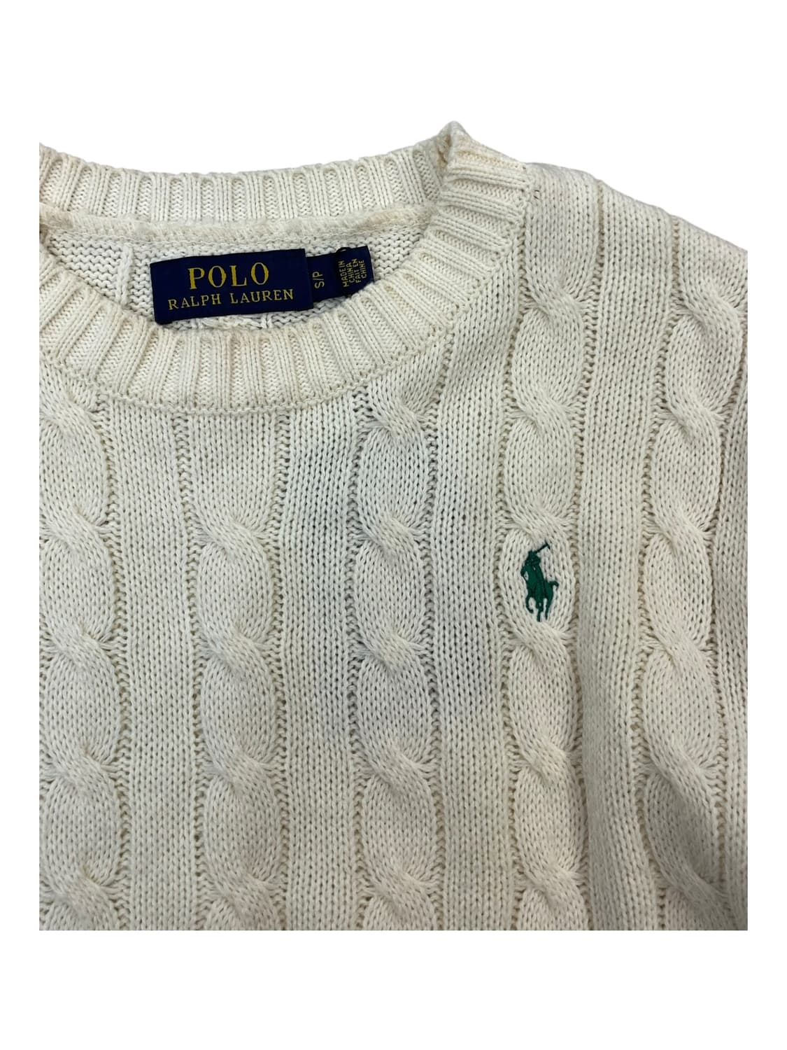 폴로 랄프로렌 크롭 반팔 니트 아이보리 S #csz1765 상품이미지4