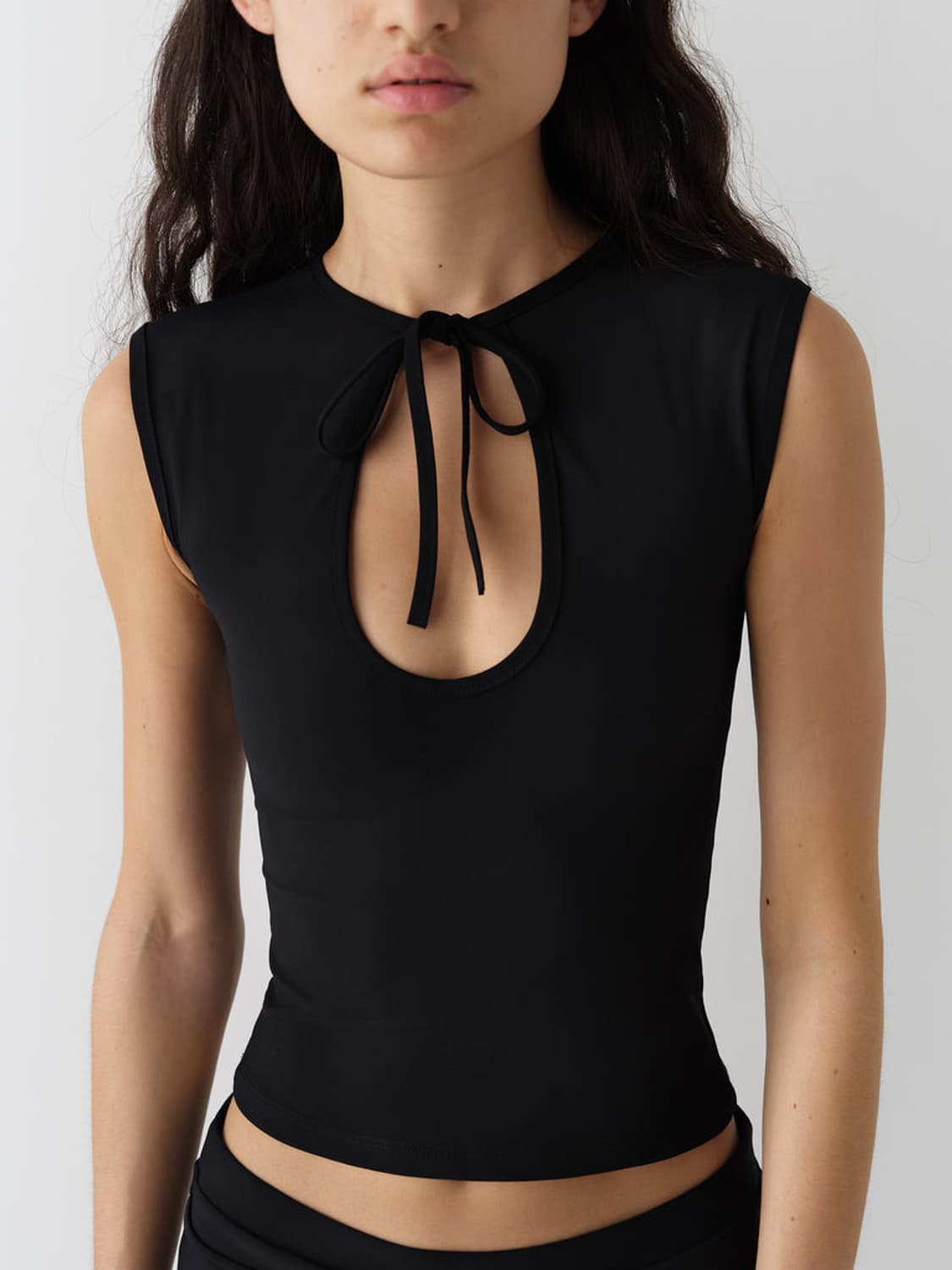 [S,M]기마구아스 Anis 슬리브리스 탑/블랙 상품이미지1