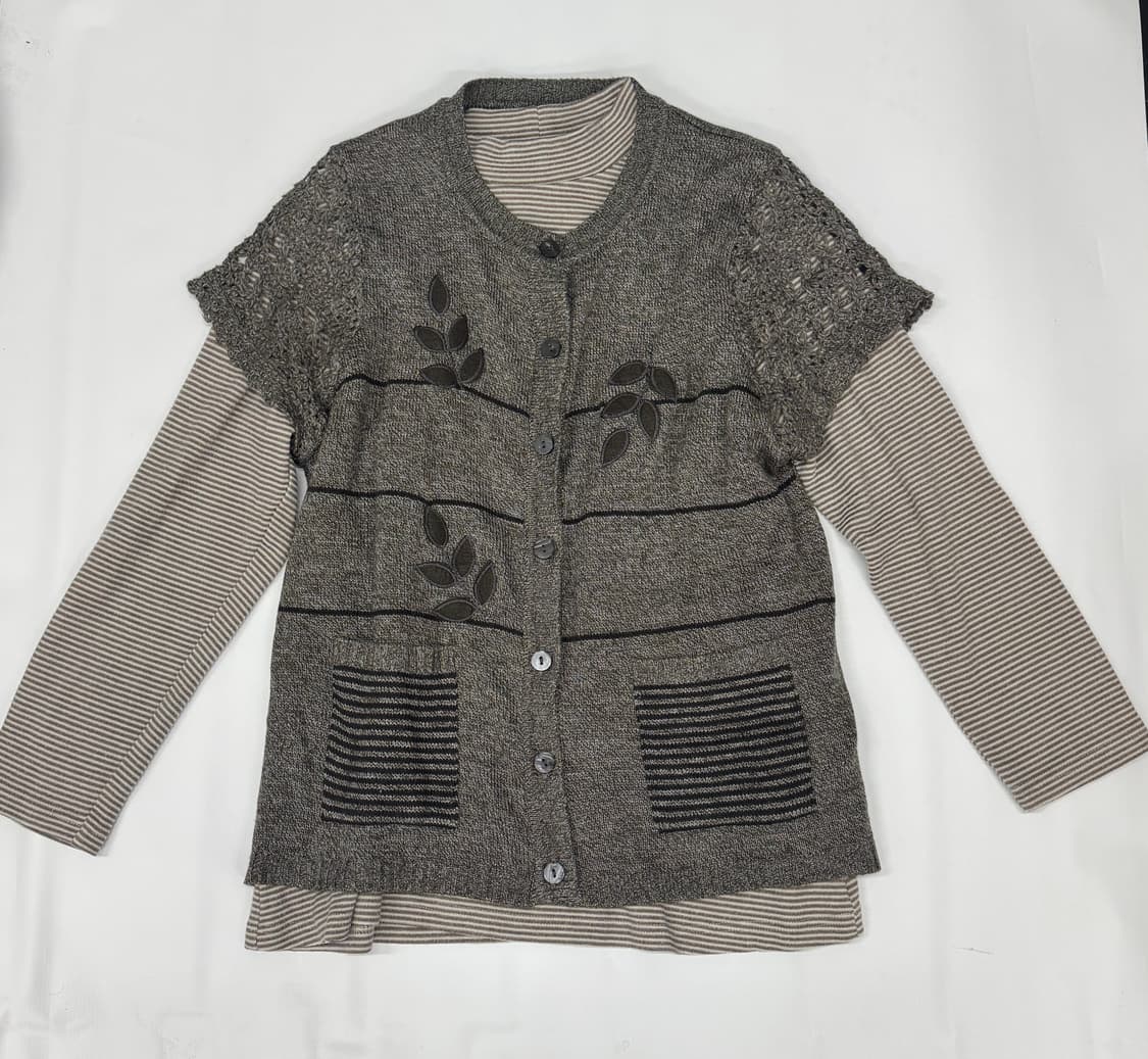 🪴하구미의 그런지 코디세트🪴플라워 레이어드 니트 히피 에스닉 가을 상품이미지4