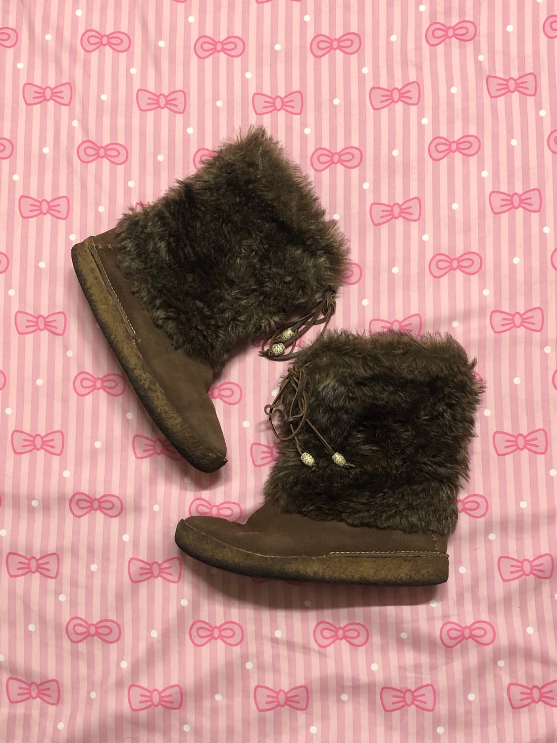 콜롬비아 브라운 갸루신발 부츠 히피 오네갸루 상품이미지1