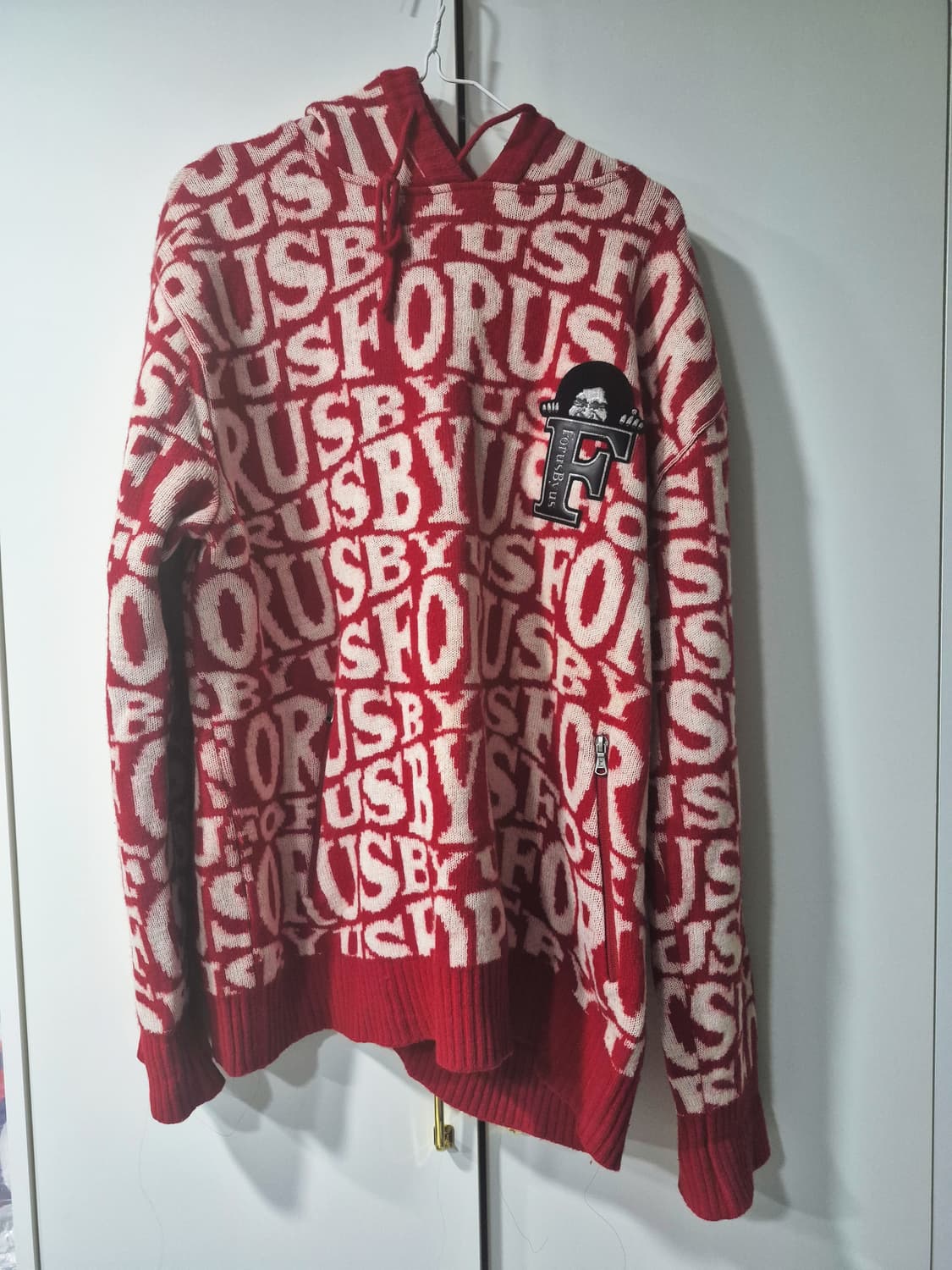 Fubu 후부 y2k 빈티지 모노그램 니트 후드티 00s 상품이미지1