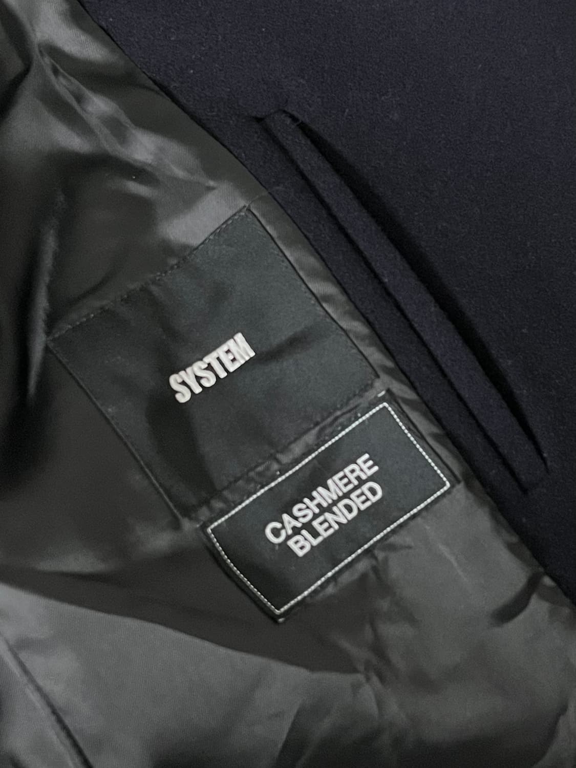 95-170) 한섬 시스템 캐시미어 블렌드 울 코트 네이비 상품이미지5