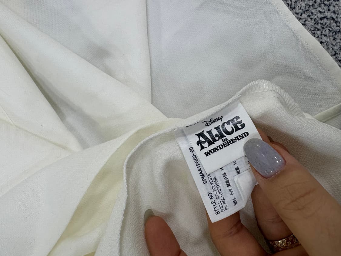 실측 디즈니 엘리스 화이트 멜빵 원피스 0303J 상품이미지6