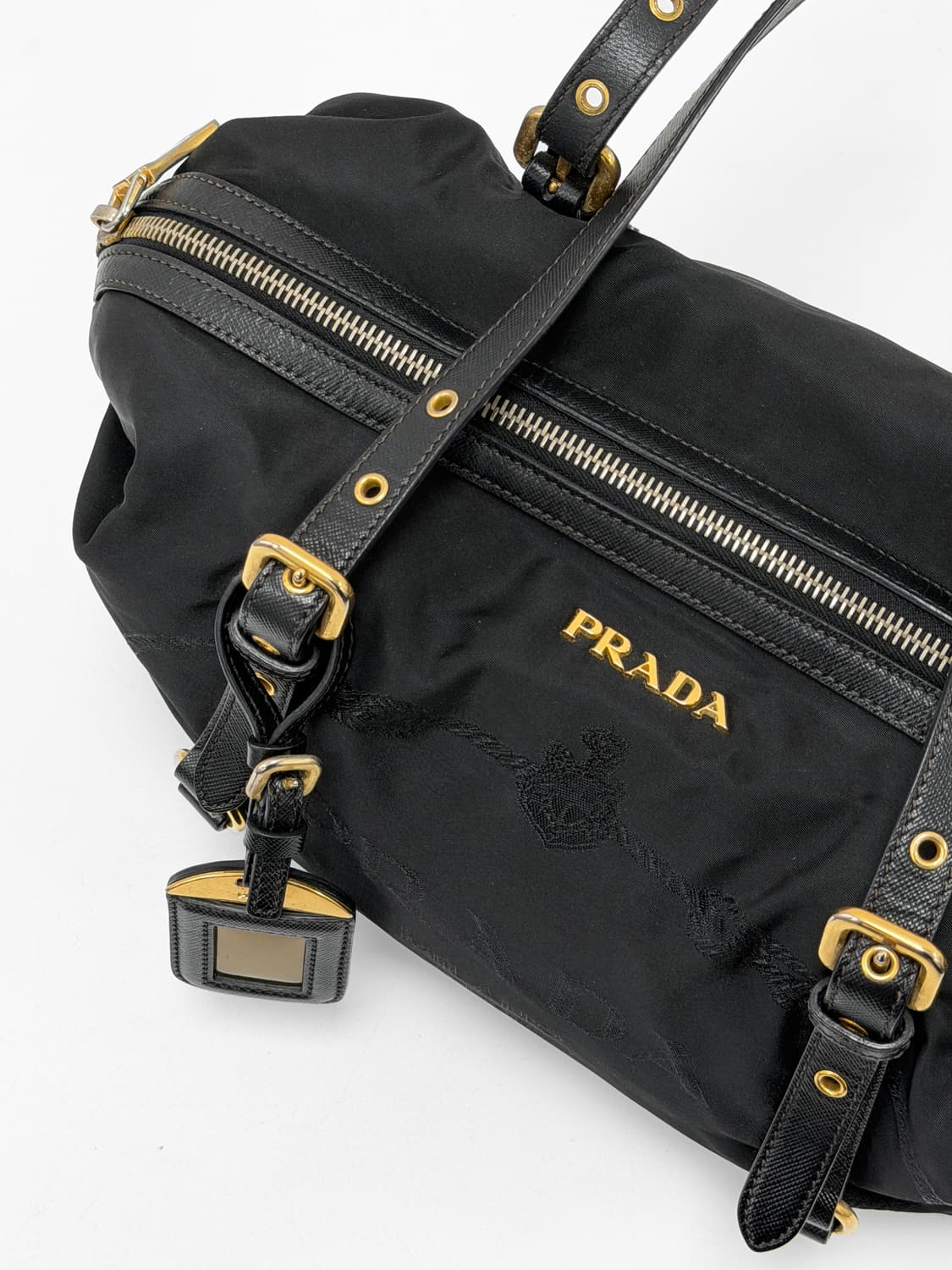 프라다 나일론 사피아노 레더 보스턴백 상품이미지2