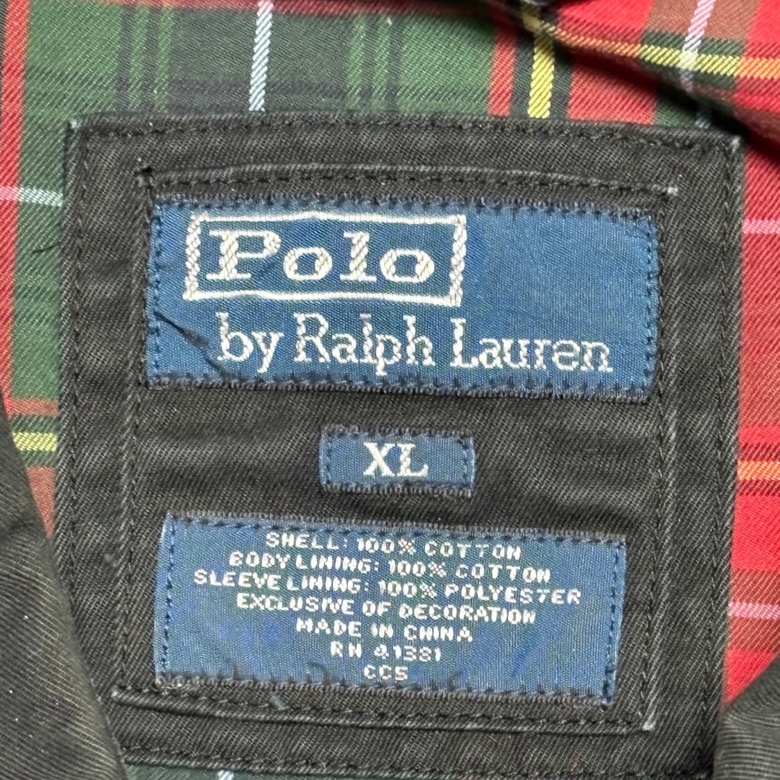 XL 폴로랄프로렌 체크 배색 블랙 스윙탑 자켓 상품이미지4