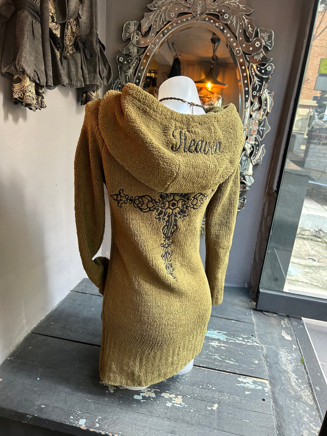 Heaven and Earth 헤븐앤얼스 십자자수참 후드투웨이집업 펑크 상품이미지2