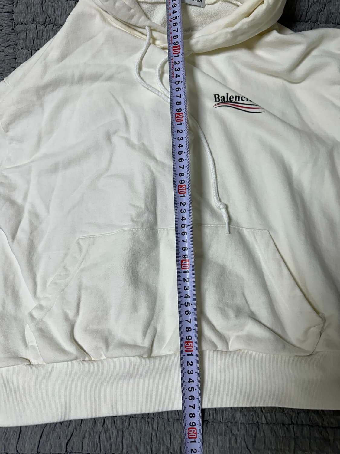 발렌시아가 웨이브 로고 후드티 아이보리 상품이미지7