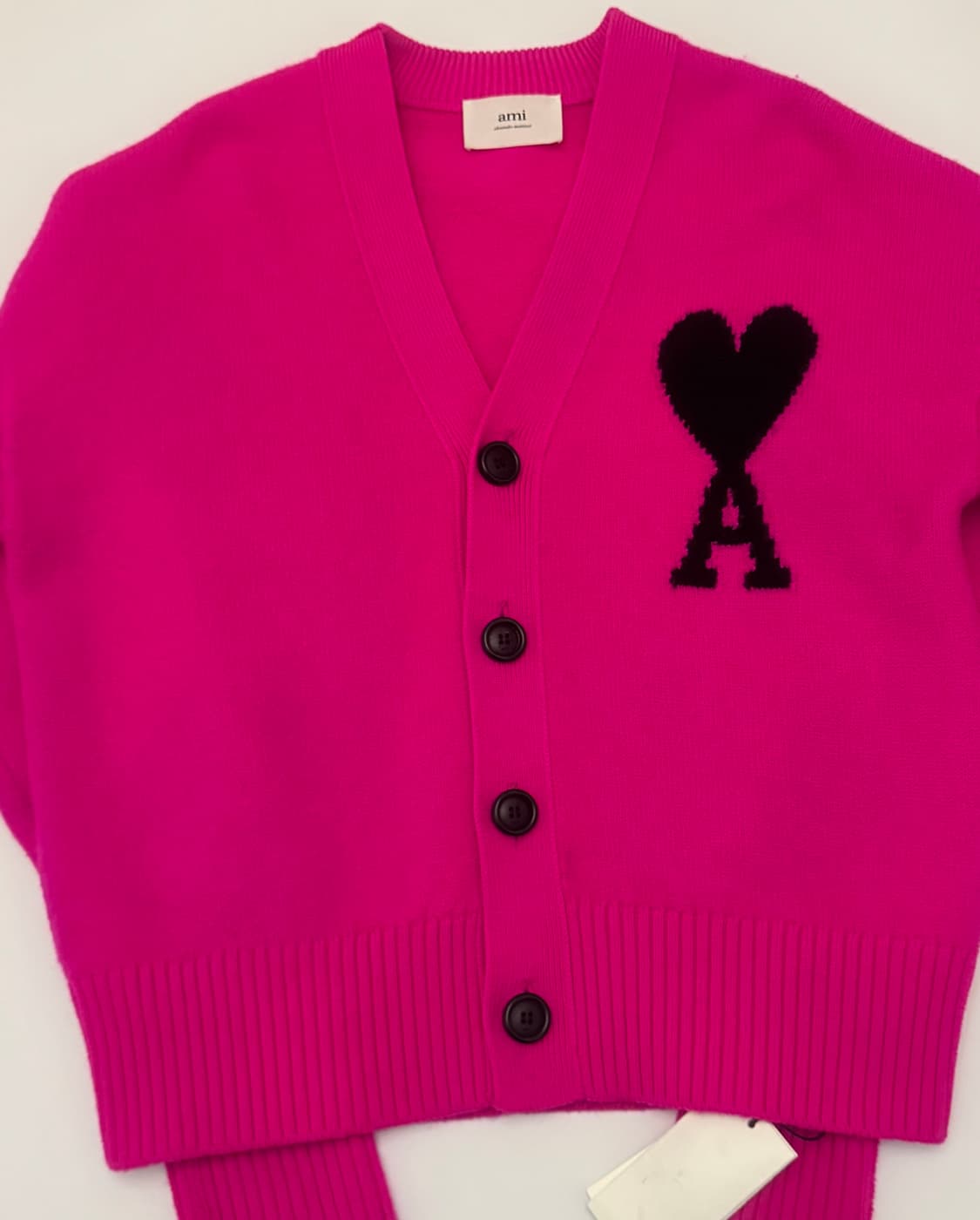 AMI 아미 드 코르 오버사이즈 인타르시아 빅 로고 가디건 상품이미지9