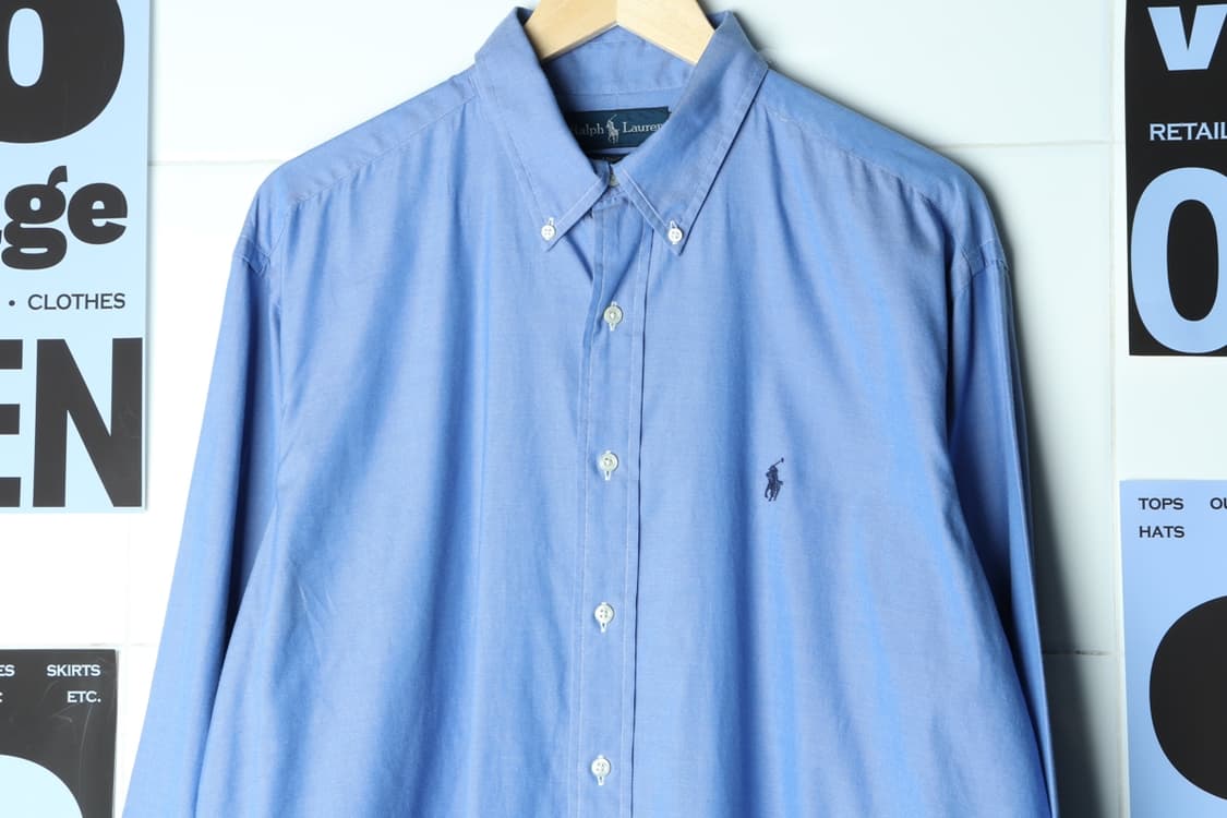 (XL-3XL) 폴로 랄프로렌 셔츠 남방 USA 무지 네이비-H31298 상품이미지3