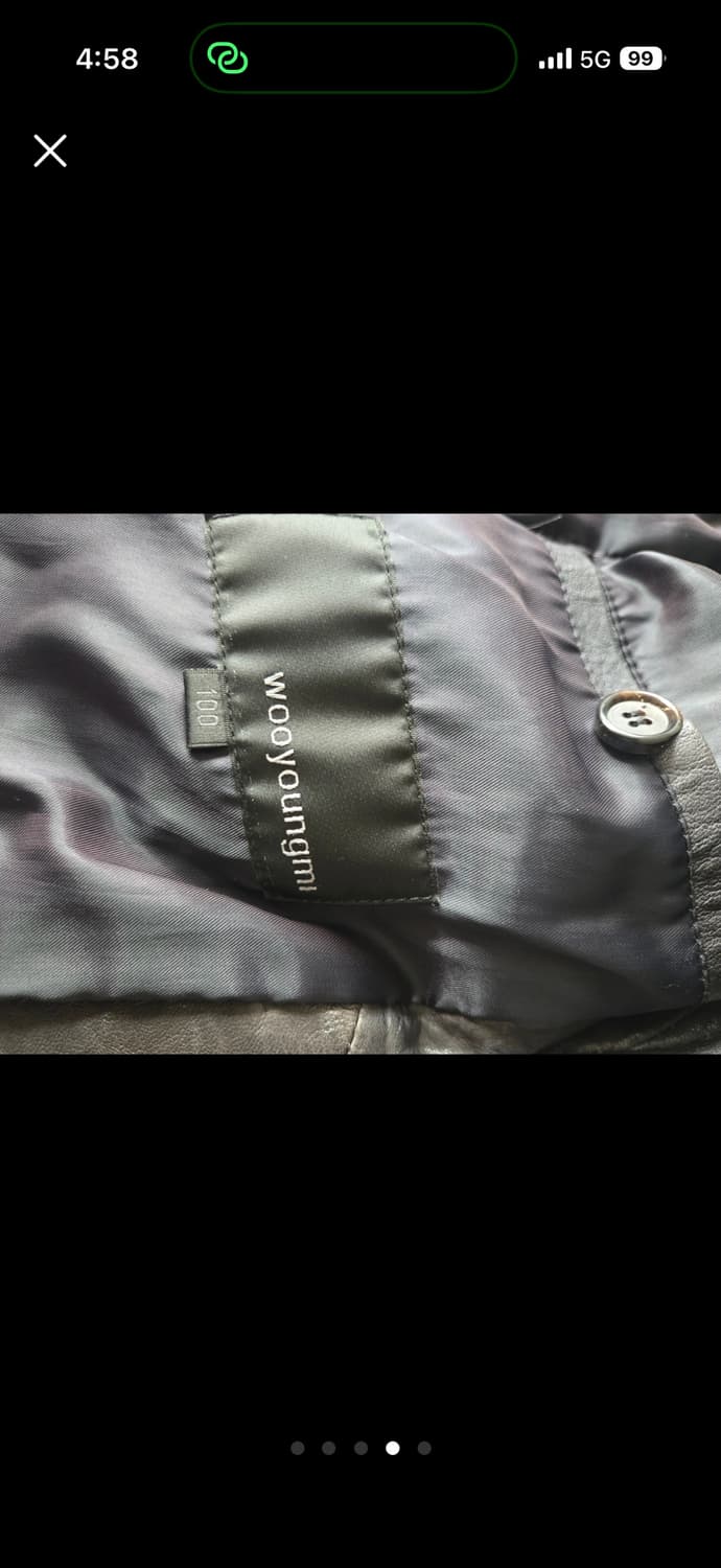 우영미 하이넥 레더자켓 블랙 상품이미지6