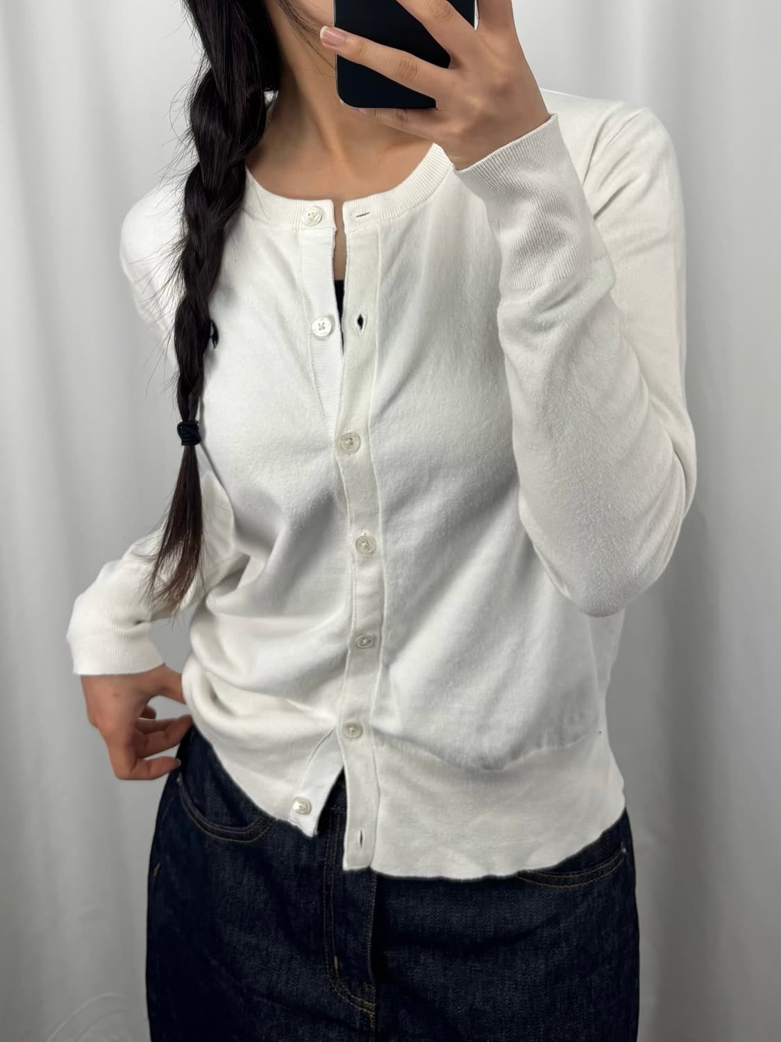 폴로 화이트 가디건 상품이미지2