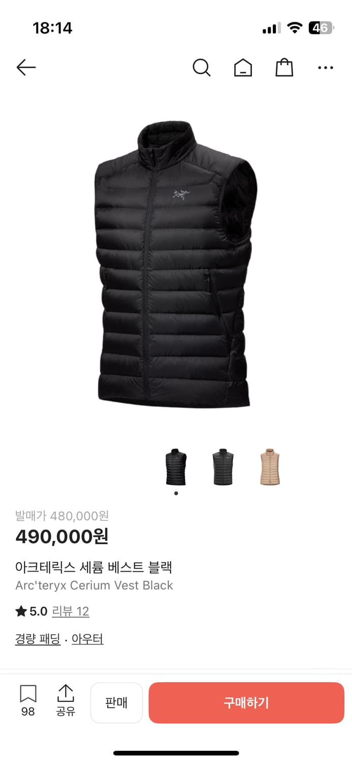 아크테릭스 세륨 베스트 L 상품이미지1