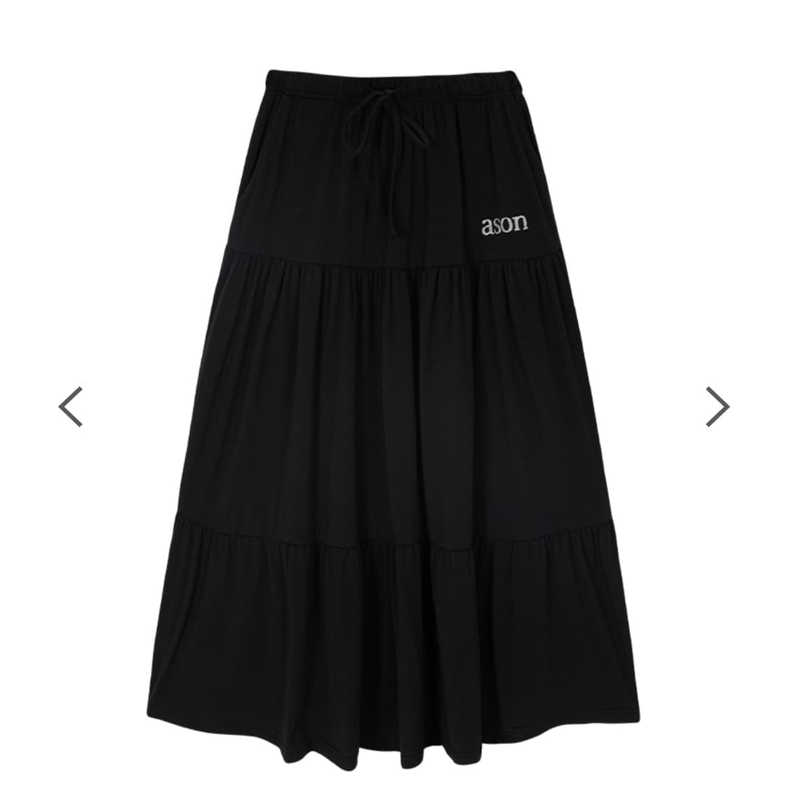 애즈온 AMY LONG SKIRT / BLACK 상품이미지1