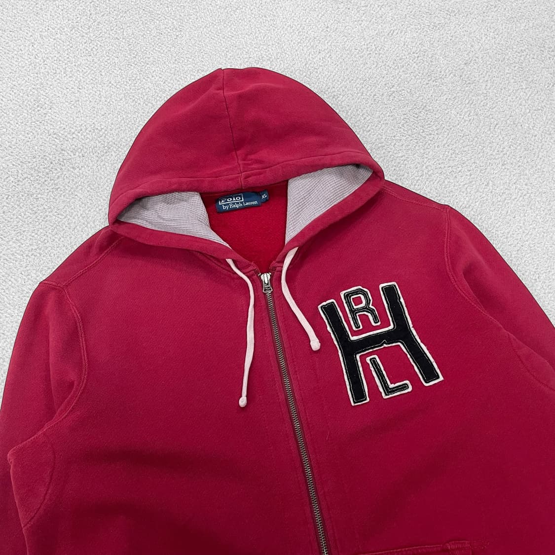 폴로 랄프로렌 스펠 아웃 빅 로고 후드집업 딥레드 상품이미지2