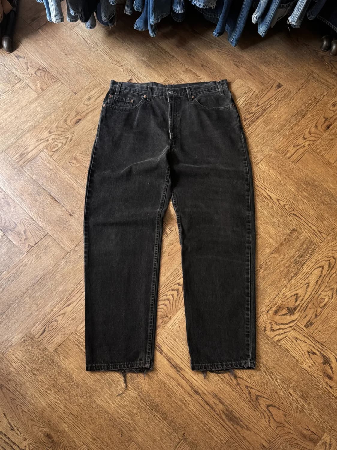 [38]90's 리바이스 550 Made in USA 흑청 데님 팬츠 상품이미지1