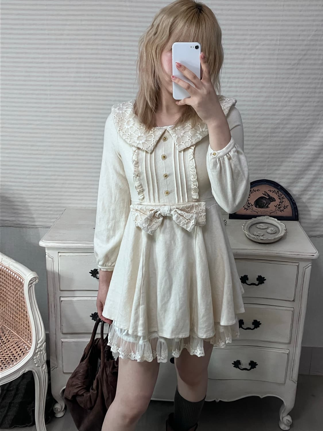 Lizlisa ivory princess ribbon one-piece 상품이미지2