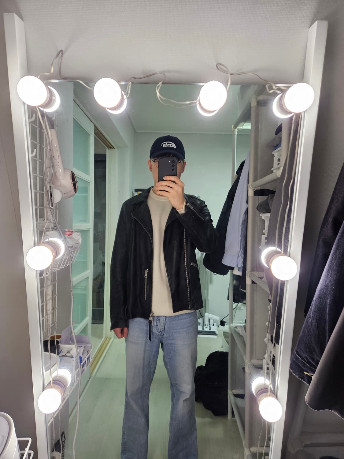 올세인츠 카하와 더블 라이더 자켓, 블랙, S 상품이미지10