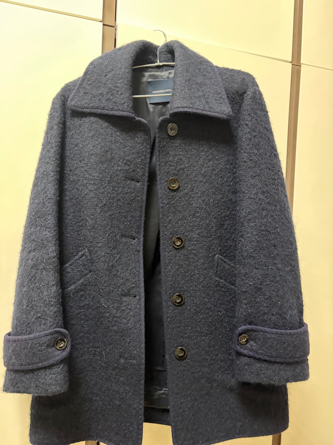 킨더살몬 Wolly half coat navy 하프코트 상품이미지2