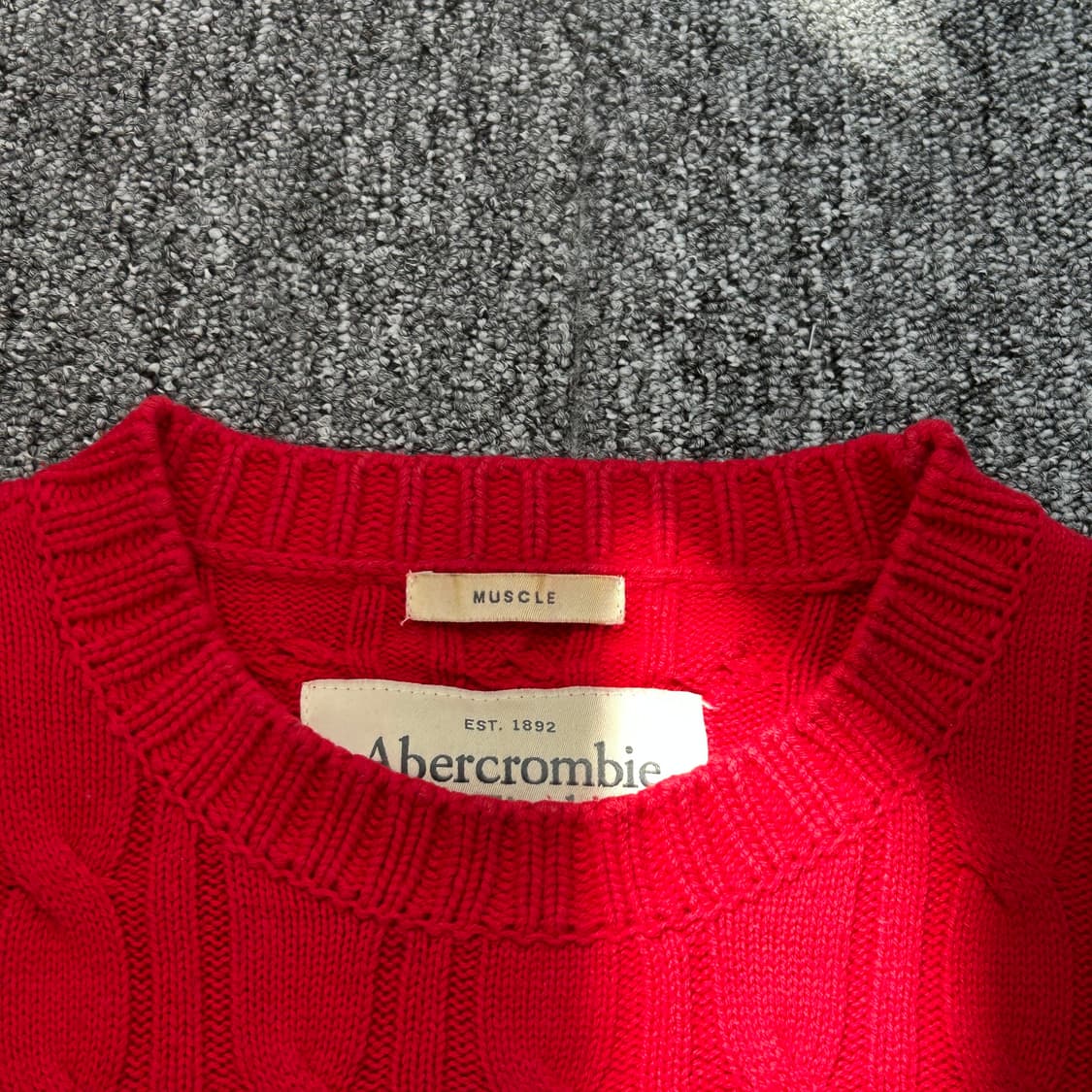 아베크롬비 레드 케이블 라운드넥 니트 상품이미지6