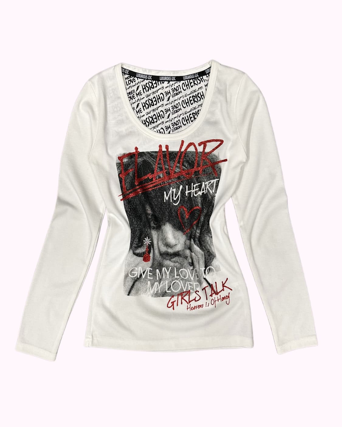 y2k girl printing white t-shirt 상품이미지2