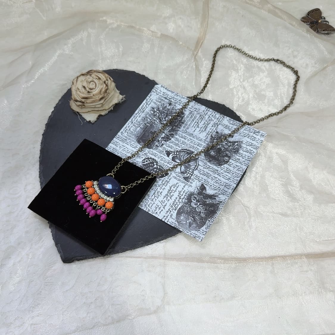 빈티지 미국 항동체인 에스닉 오리엔탈 태슬 목걸이 상품이미지2