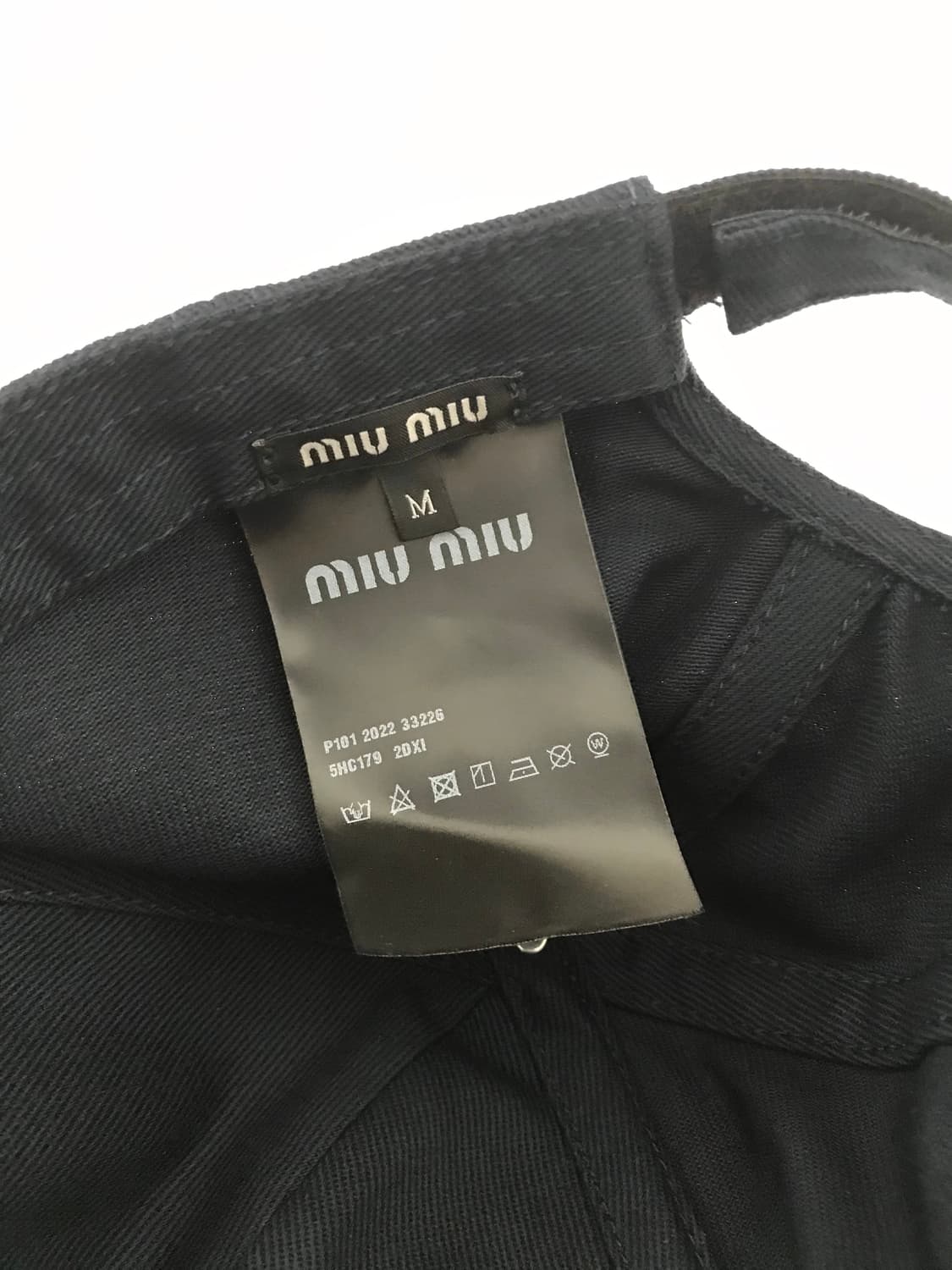 Miu Miu 미우미우 로고 자수 코튼 데님 볼캡 M 네이비 색상 상품이미지5