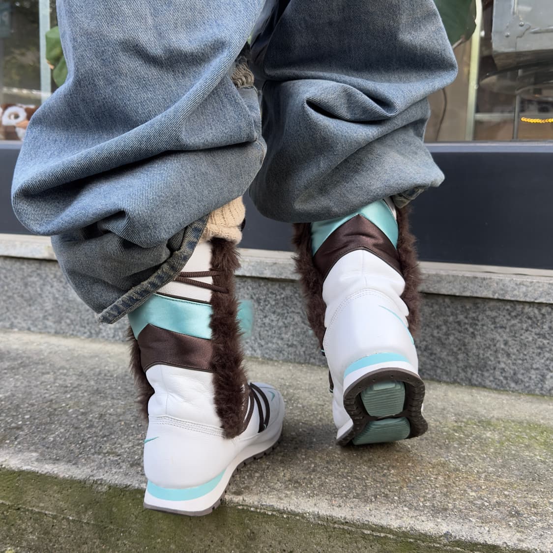 00s 빈티지 올 가죽 나이키 퍼 부츠 상품이미지9