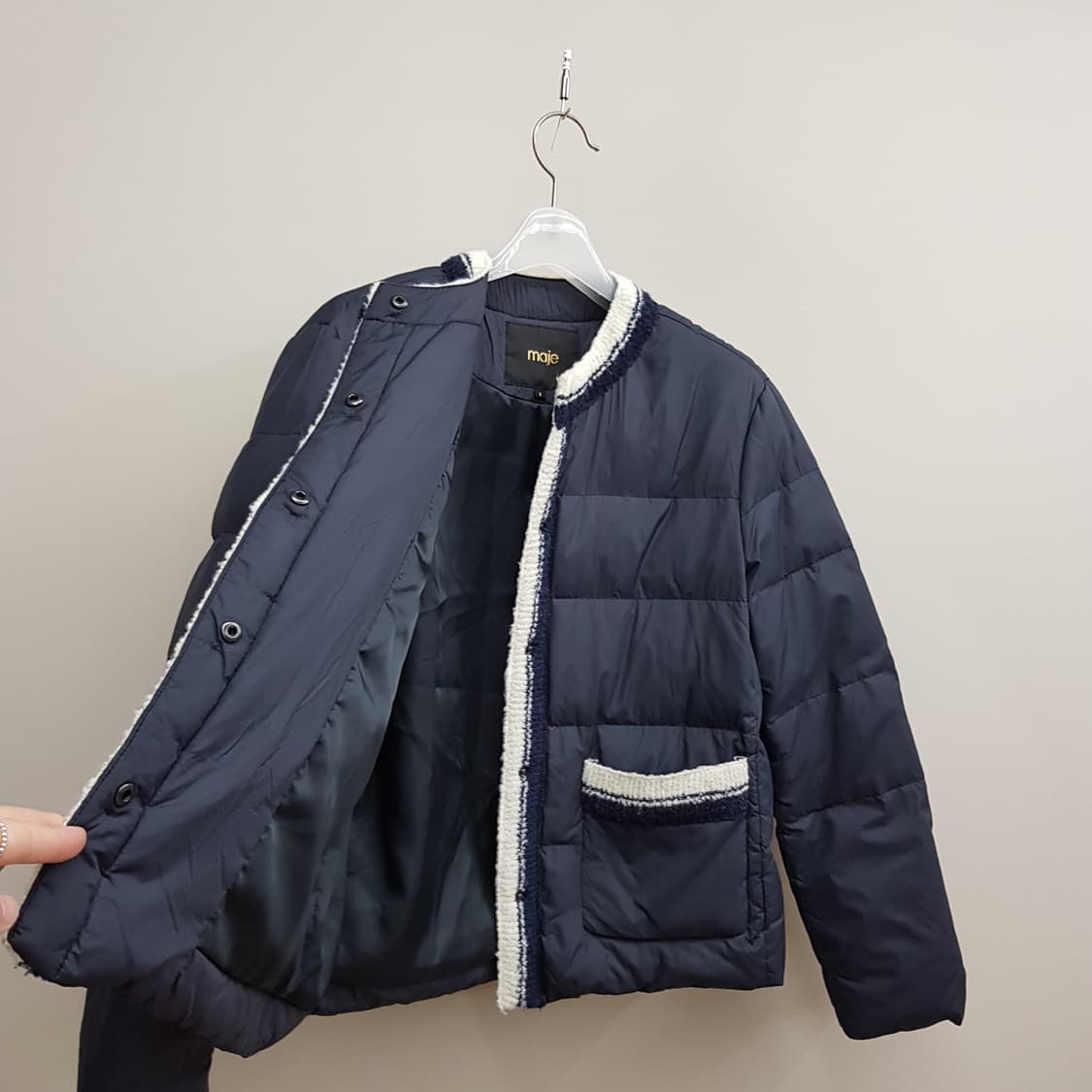 마쥬 MAJE 2021 배색 트위드 포켓 구스 패딩 1사이즈 상품이미지5