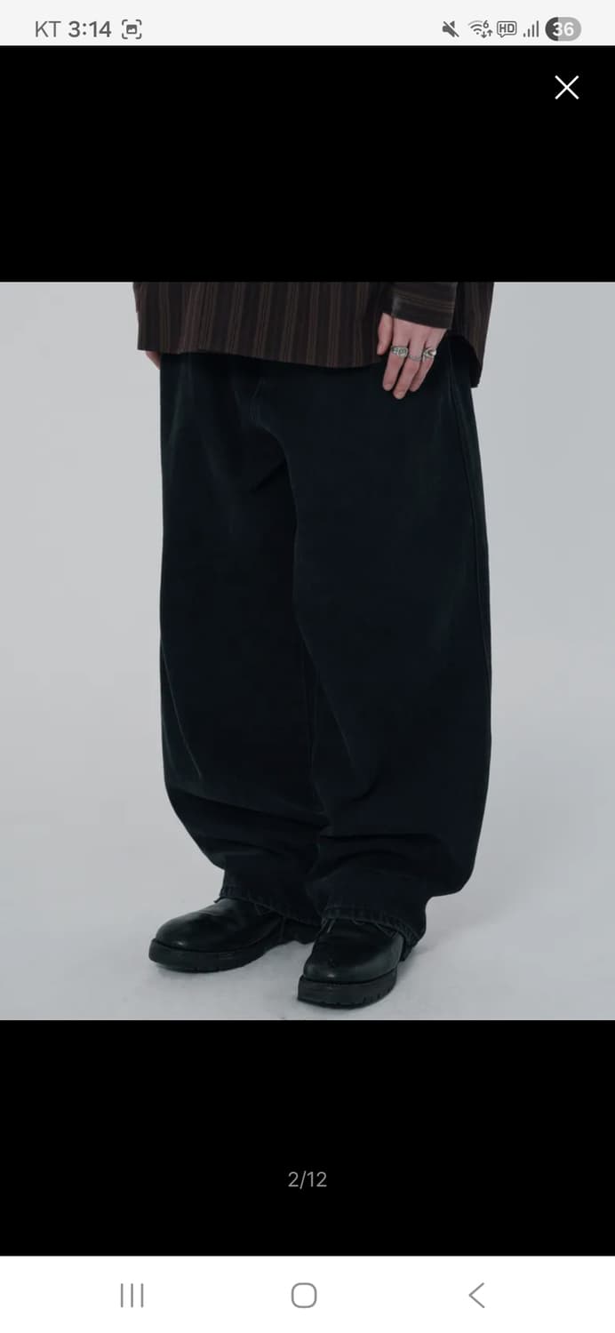 스웨이드 컨투어 포켓 데님 블랙 M 상품이미지2