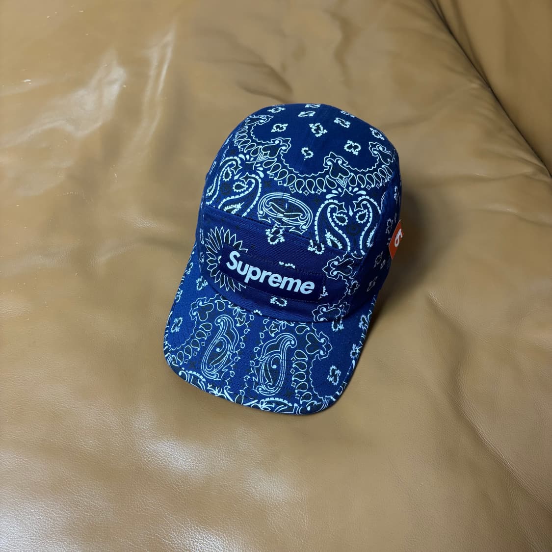 슈프림 캠프캡 모자 박스로고 21ss 반다나 네이비 상품이미지1
