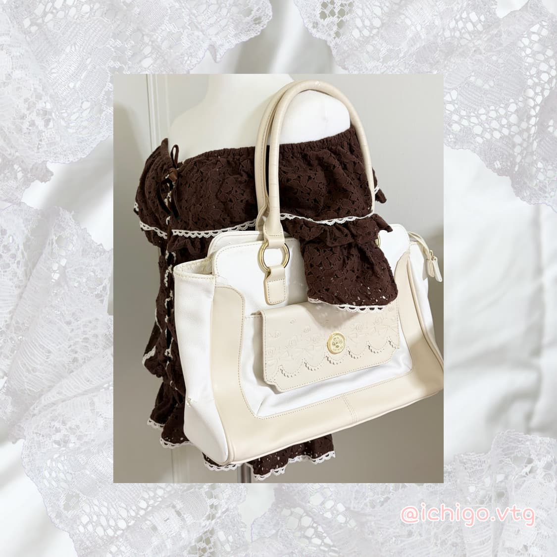 리즈리사 Lizlisa 로즈 빈티지 히메갸루 빅 보부상 백 상품이미지1