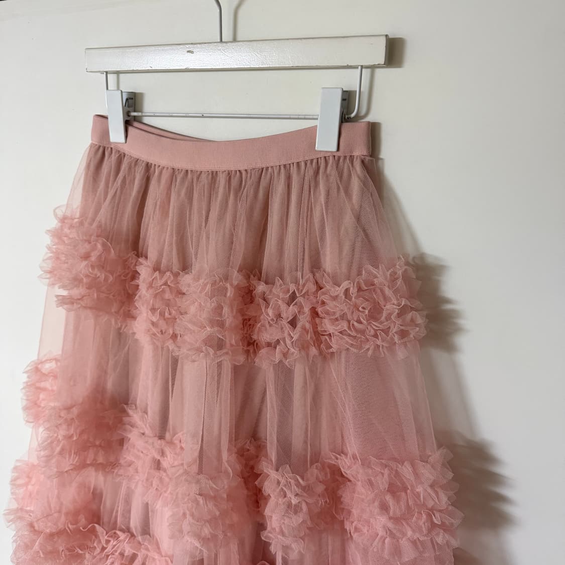 새상품 여자 5단 캉캉 롱치마 (핑크) 상품이미지4