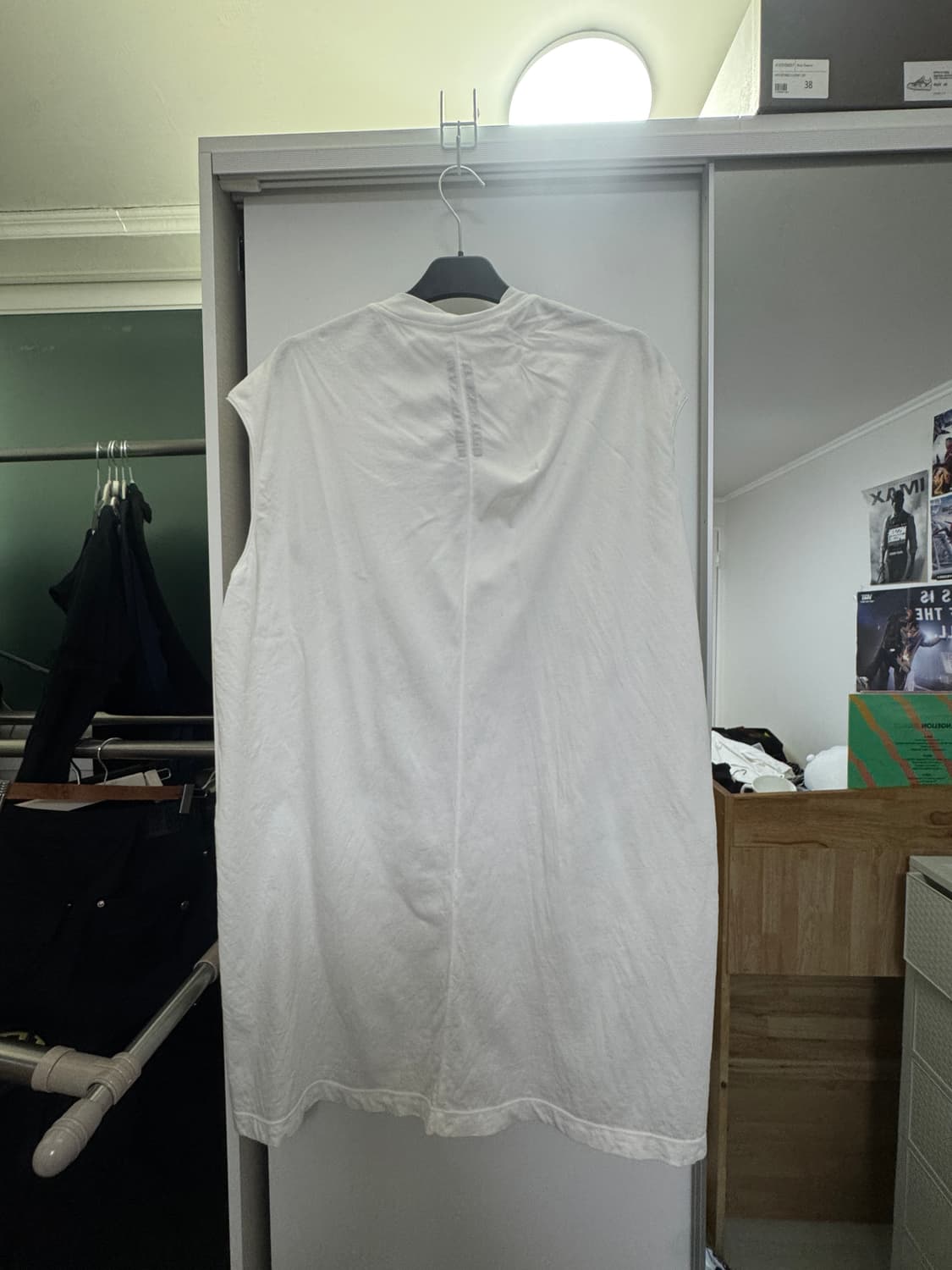 SS19 릭오웬스 다크쉐도우 프린팅 화이트 슬리브리스 나시 탱크탑 상품이미지3