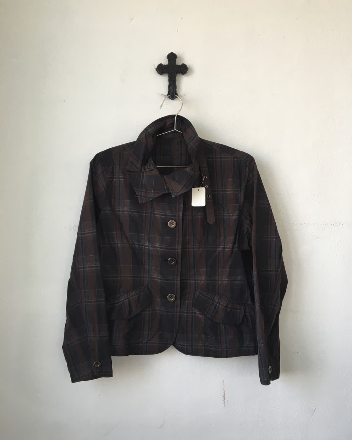 Belted check pattern jacket 상품이미지2