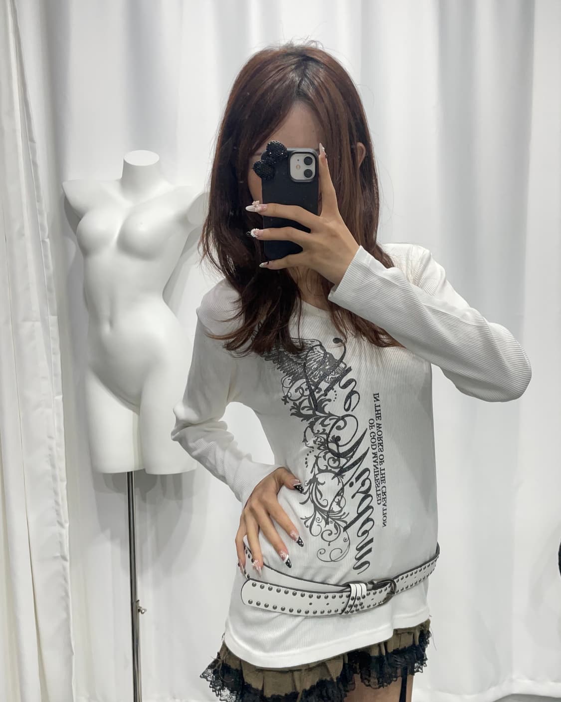 🎸화이트 재패니즈 프린팅 롱슬리브🎸 상품이미지2