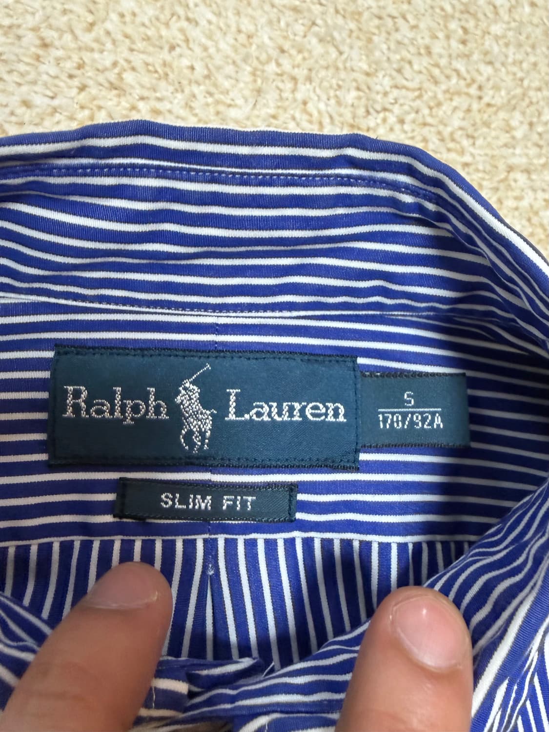 S) 폴로 랄프로렌 슬림핏 스트라이프 포플린 셔츠  상품이미지4