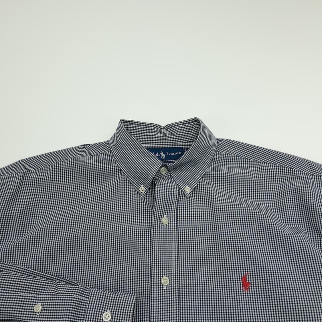 CN917 L 폴로 랄프로렌 다크네이비 도트체크 긴팔 셔츠 남방 상품이미지3