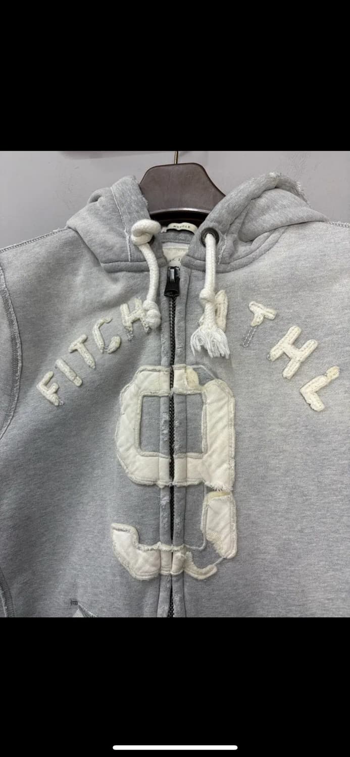 아베크롬비 그레이 빅스펠로고 후드집업 H1577 상품이미지3