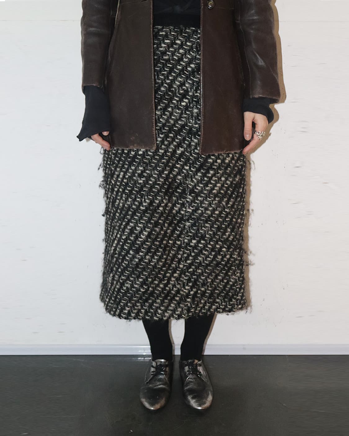 꼼데가르송 90s 트위드 미디 스커트 상품이미지1